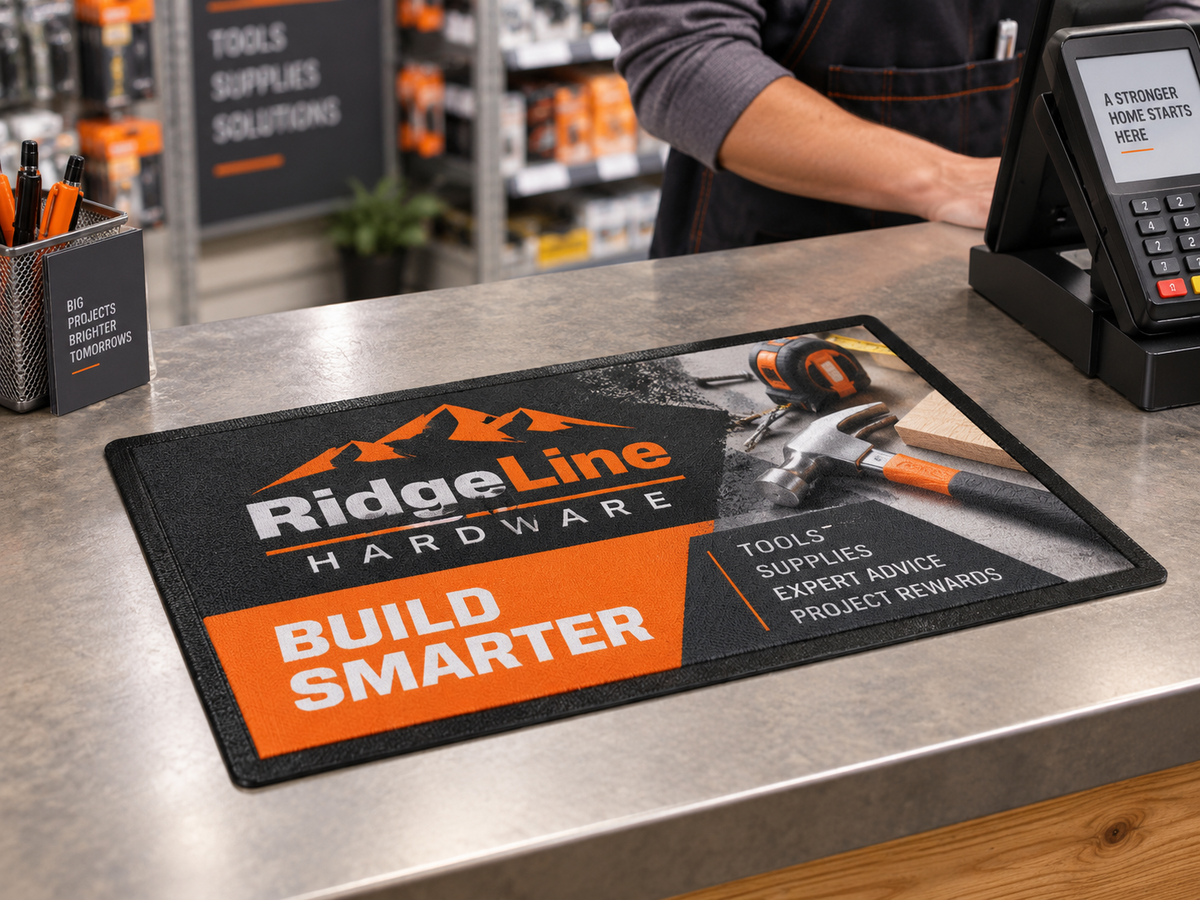 Counter Custom Logo Mat custom mat product view