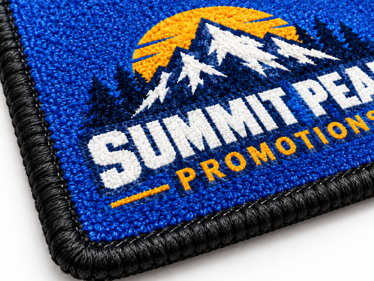 Close-up of Motif Logo Mat surface texture and logo detail
