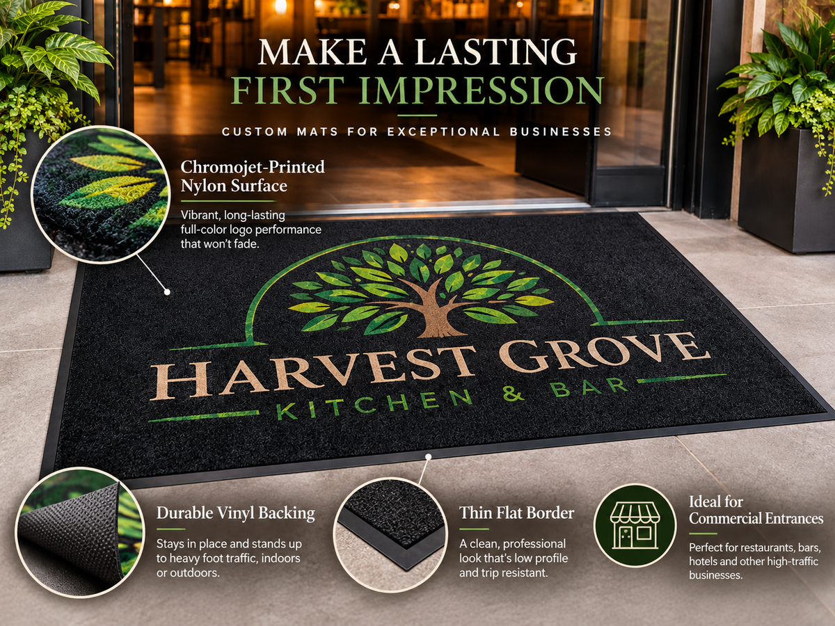 Prestige Vinyl Logo Mat features and benefits