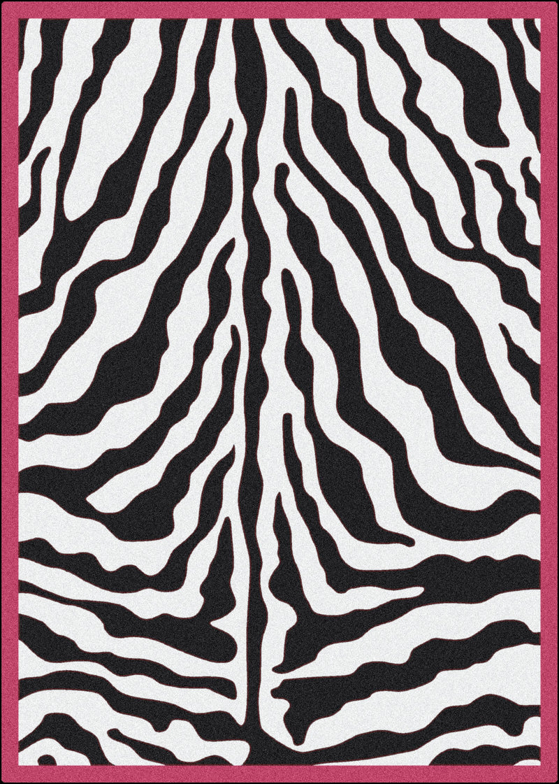 Zebra Glam Pink Passion Black amp; White Collection Area Rug