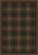 Country Club Field Repeat Theme Rugs 2 Collection Area Rug
