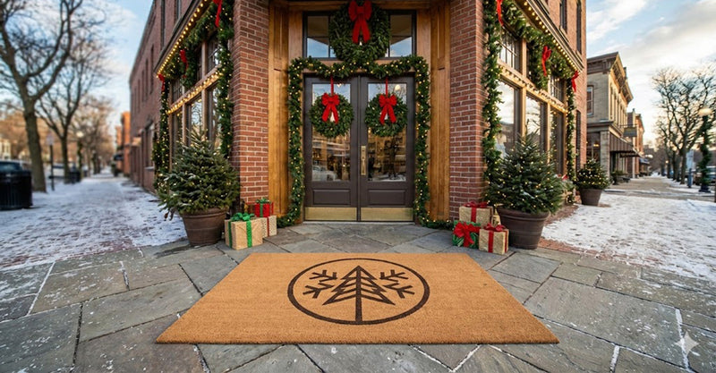 Elevate Your Holiday Entryway with Custom Logo Mats