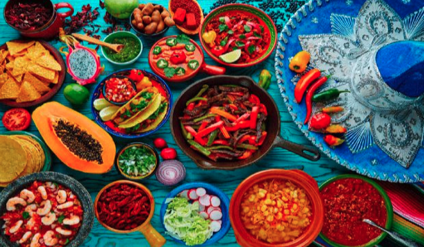 Delicious spread of Mexican food