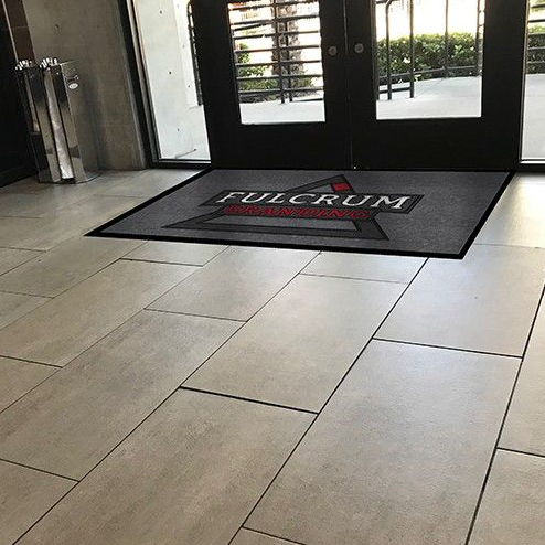 Custom log mat at doorway