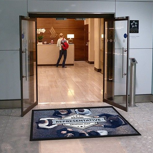 Custom doorway logo mat