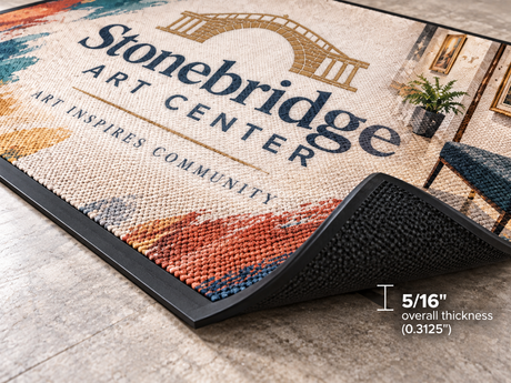 Berber Impressions HD Logo Mat edge and backing construction