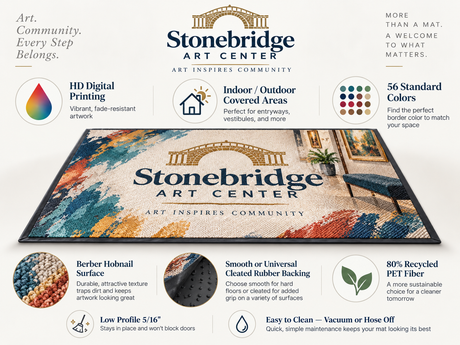 Berber Impressions HD Logo Mat features and benefits