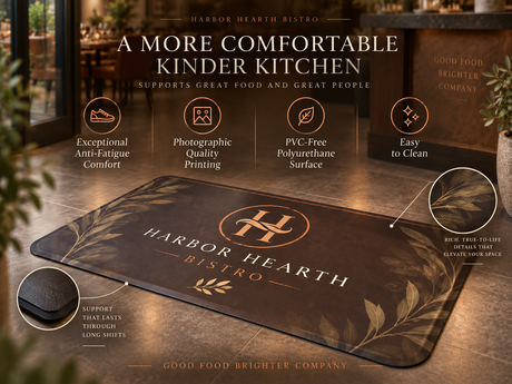 Branded Comfort Custom Logo Mat features and benefits