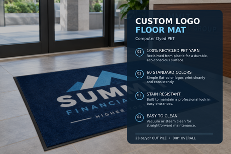 Computer Dyed Custom Logo Floor Mat features and benefits