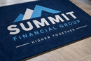 Close-up of Computer Dyed Custom Logo Floor Mat surface texture and logo detail