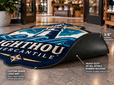 Computer Dyed HD Custom Shape Custom Logo Mat edge and backing construction