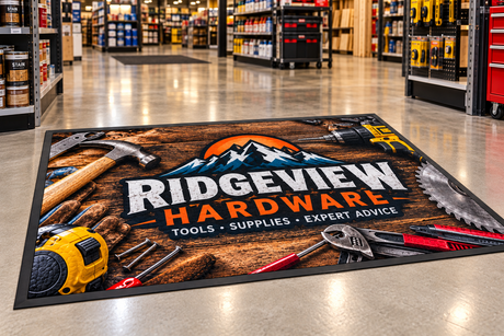 Computer Dyed Photorealistic Logo Mat with Rubber Backing custom mat product view