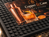 Close-up of Bar Impressions surface texture and logo detail