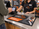 Counter Custom Logo Mat shown in a commercial setting
