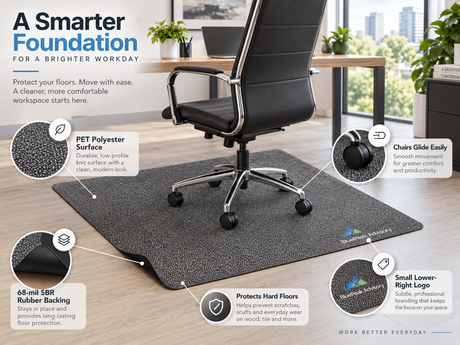 Desk Impressions Custom Logo Mat features and benefits