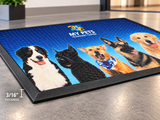 Full Color Rubber P.O.P. Custom Logo Mat edge and backing construction