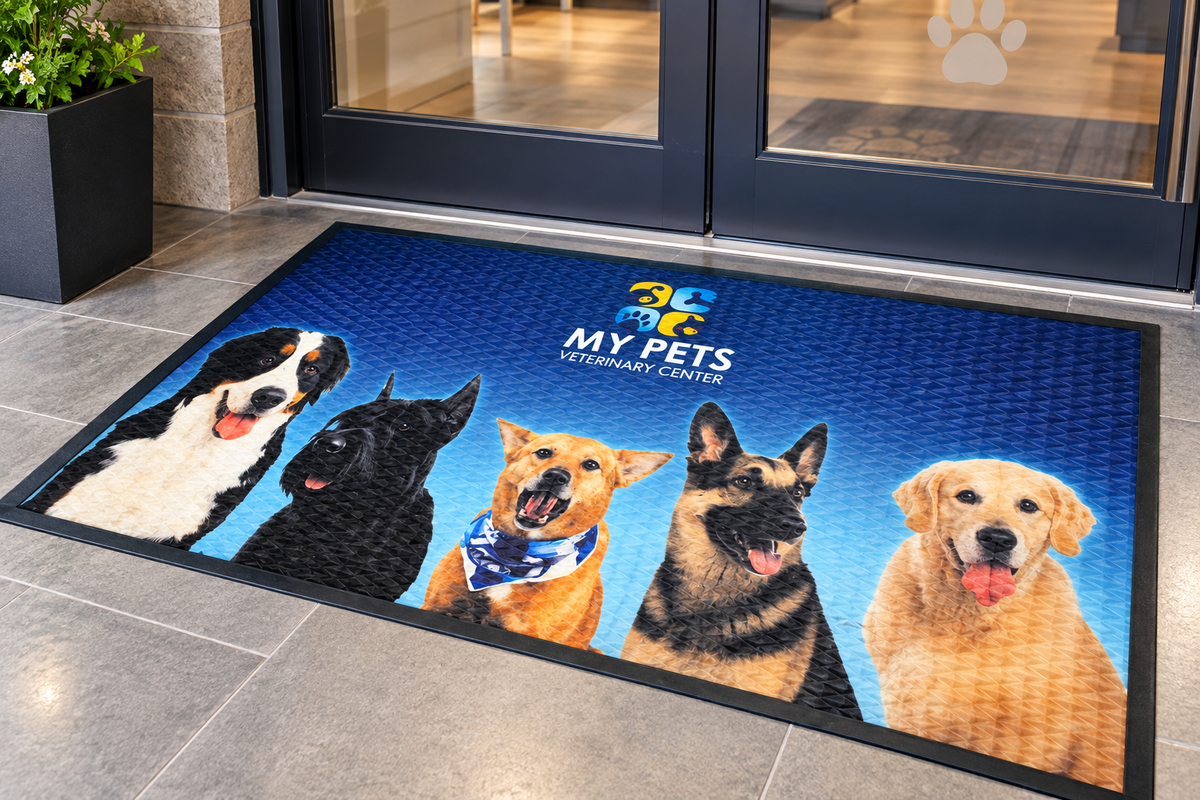 Full Color Rubber P.O.P. Custom Logo Mat custom mat product view