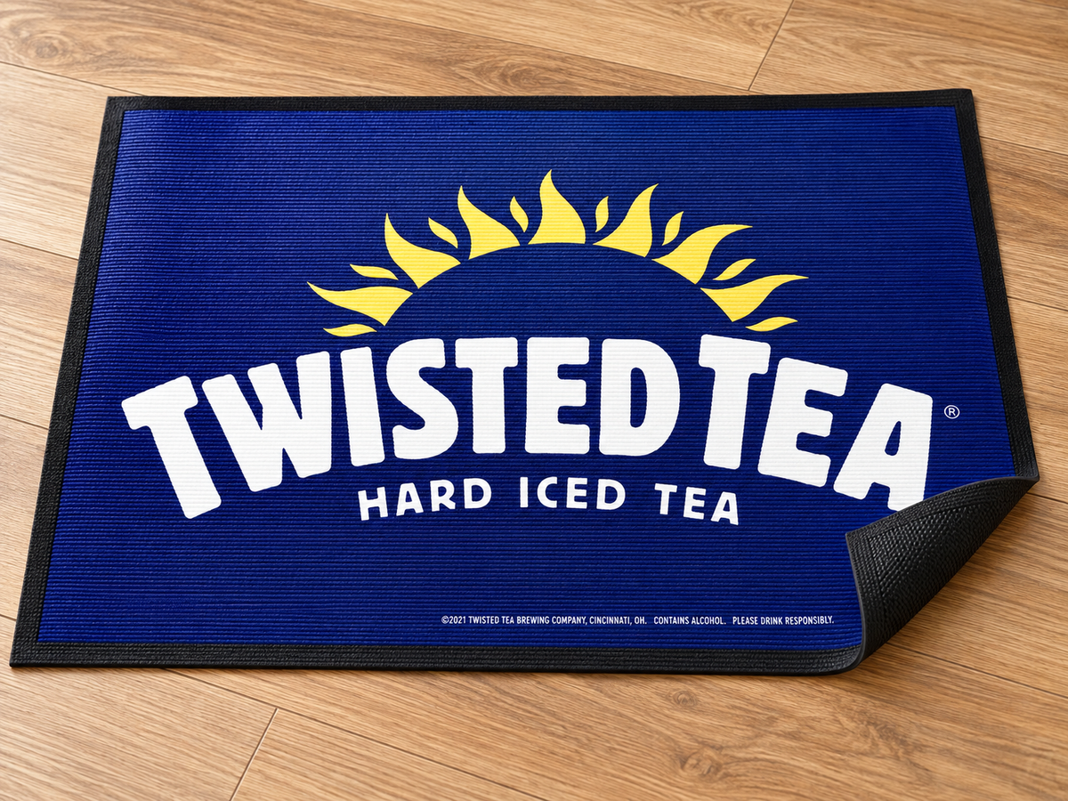 Media Rubber Custom Logo Mat edge and backing construction