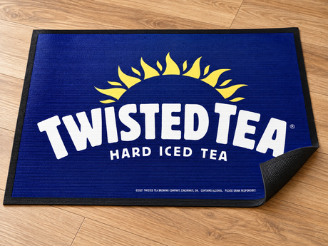 Media Rubber Custom Logo Mat edge and backing construction