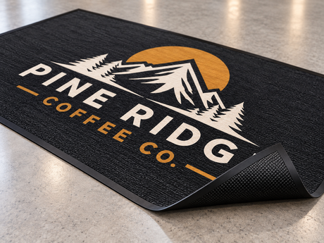 Media Vinyl Custom Logo Mat edge and backing construction