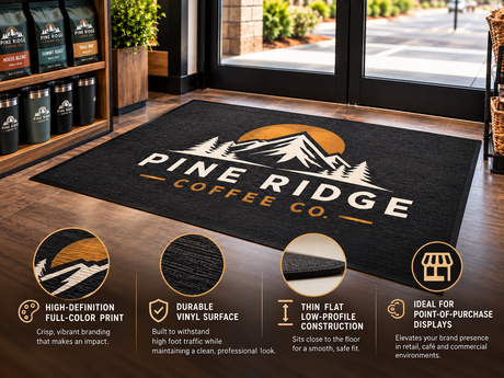 Media Vinyl Custom Logo Mat features and benefits