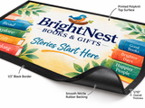 POP Promotional Logo Mat edge and backing construction