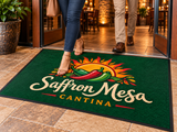 Prestige Rubber Logo Mat shown in a commercial setting