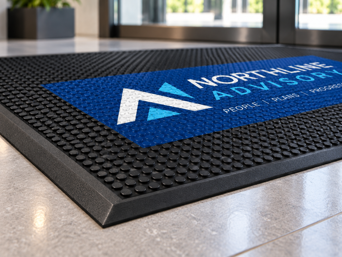 Rubber Scraper Custom Logo Mat edge and backing construction