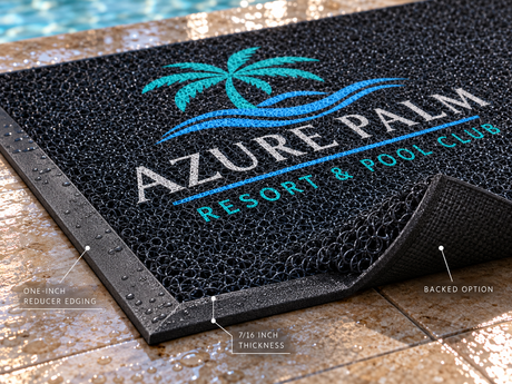 Spaghetti Image Logo Mat edge and backing construction