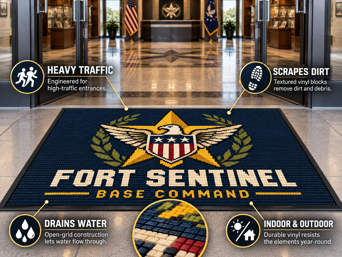 Vinyl Link Logo Mat features and benefits