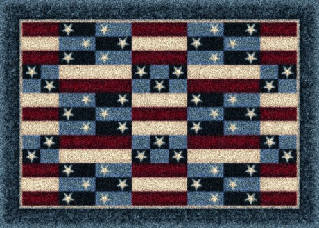 America Patchwork Denim Seasonal Collection Area Rug