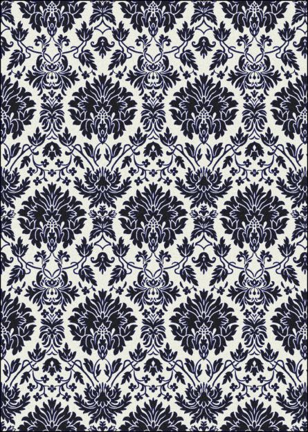Manor Uptown Black Black & White Collection Area Rug