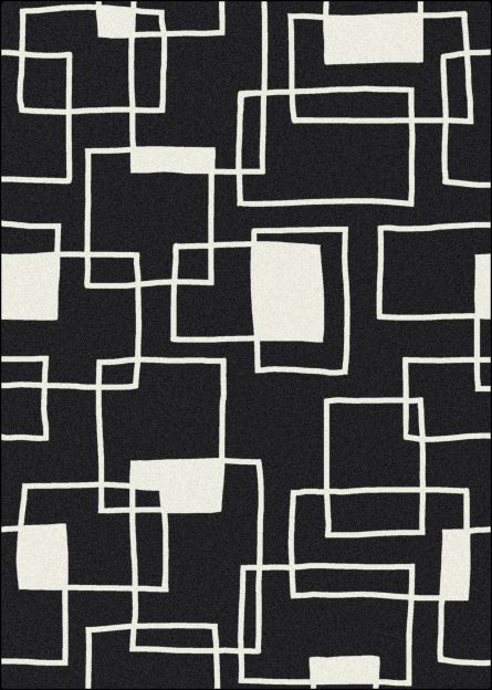 Offbeat Black Box Black & White Collection Area Rug