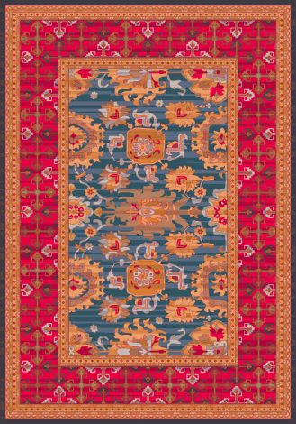 Karshi Blue Grey Pastiche Collection Area Rug