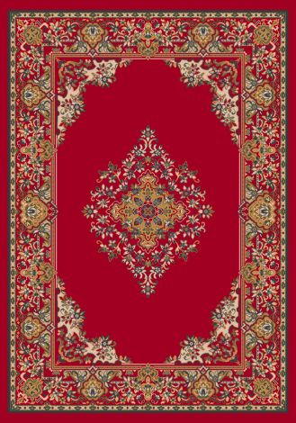 Merkez Currant Red Pastiche Collection Area Rug