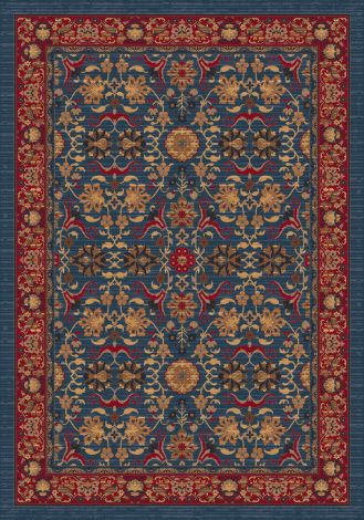 Kamil Blue Grey Pastiche Collection Area Rug