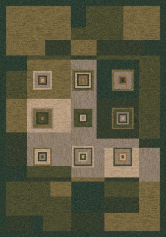 Bloques Deep Olive Pastiche Collection Area Rug