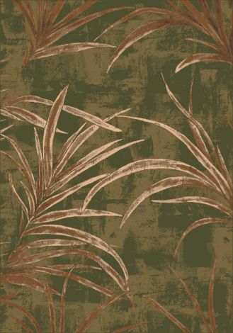 Rain Forest Deep Olive Pastiche Collection Area Rug