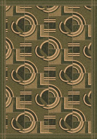 Modernes Deep Olive Pastiche Collection Area Rug
