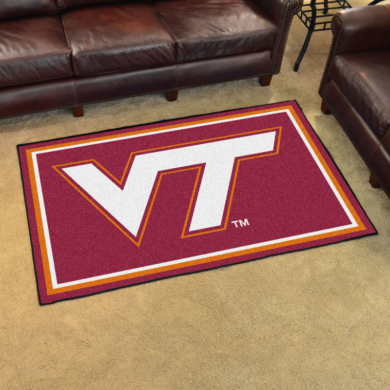 Virginia Tech Collegiate 4x6 Plush Rug