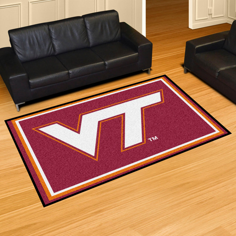 Virginia Tech Collegiate 5x8 Plush Rug