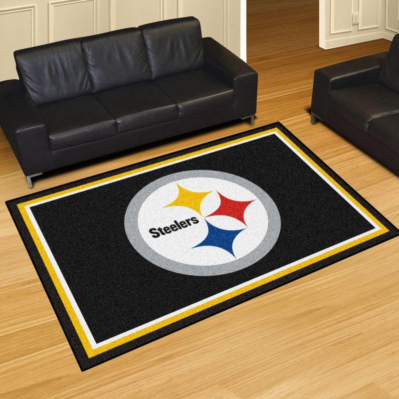 Pittsburgh Steelers NFL 5x8 Plush Rugs