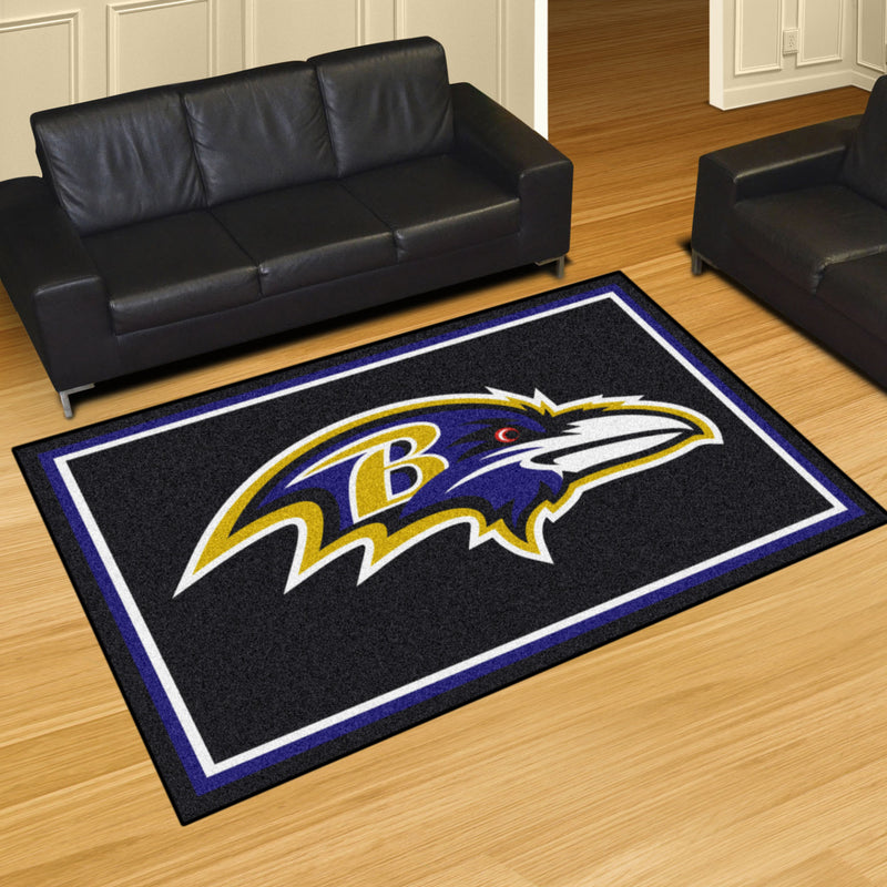 Baltimore Ravens NFL 5x8 Plush Rugs