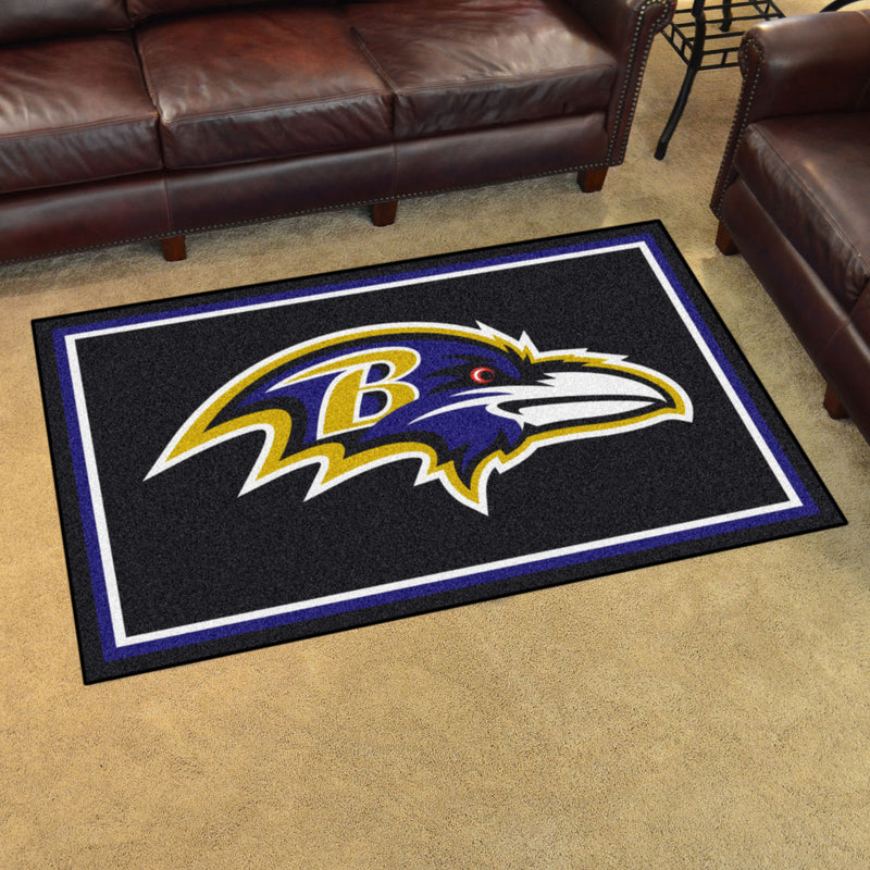 Baltimore Ravens NFL 4x6 Plush Rugs