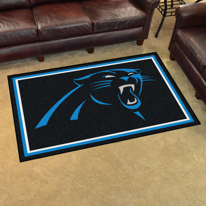 Carolina Panthers NFL 4x6 Plush Rugs