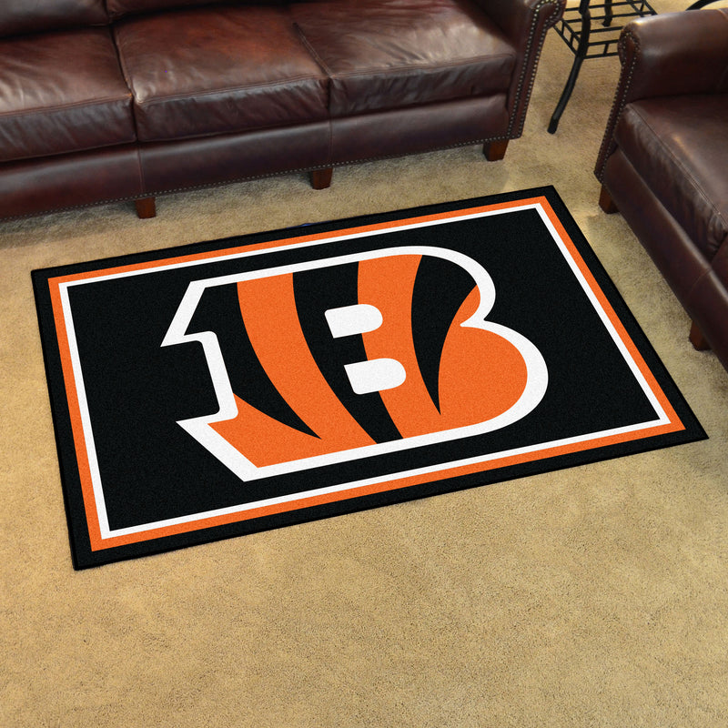 Cincinnati Bengals NFL 4x6 Plush Rugs