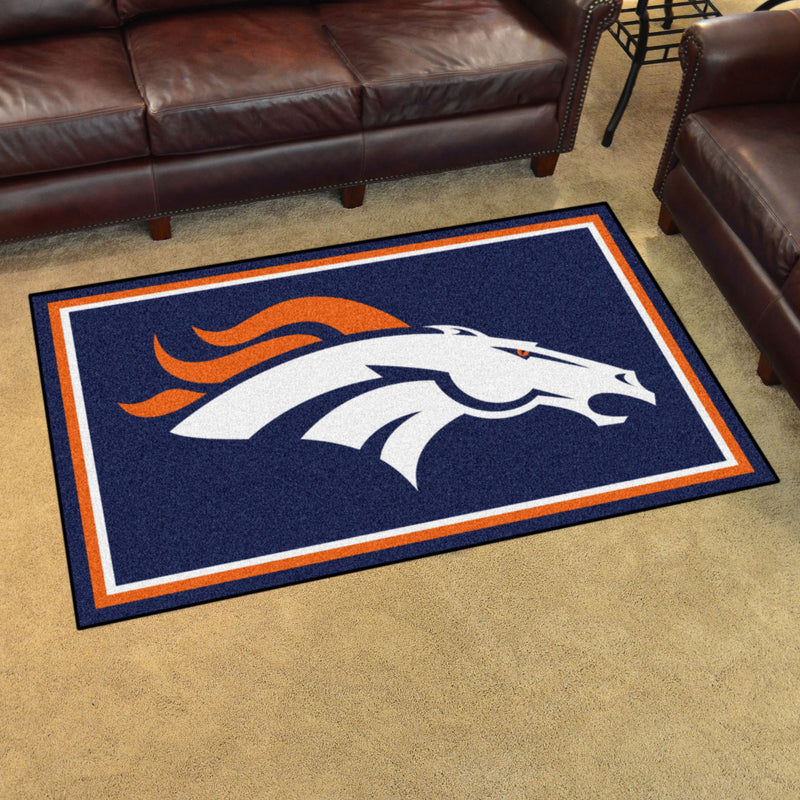 Denver Broncos NFL 4x6 Plush Rugs