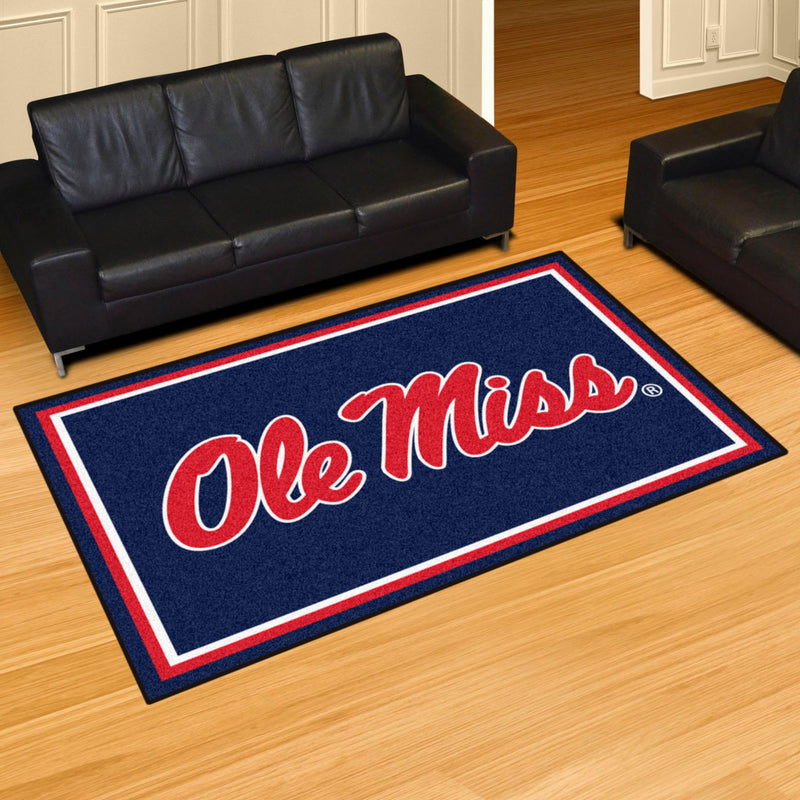 University of Mississippi Ole Miss Collegiate 5x8 Plush Rug