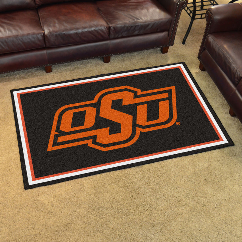 Oklahoma State University Collegiate 4x6 Plush Rug