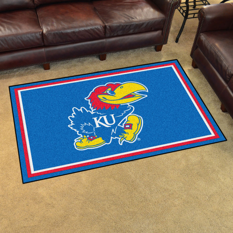 University of Kansas Collegiate 4x6 Plush Rug